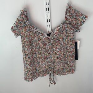 Cute colorful floral off the shoulder top